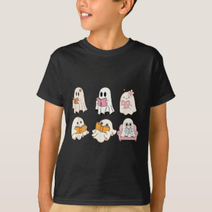 Schattige Spooky Leesboek Halloween Herfst Ghost A T-shirt