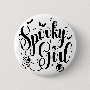 Schattige spooky meisje halloween pompoen spook sp ronde button 5,7 cm