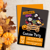 Schattige spooky modern leuk Halloween kostuumfees Kaart