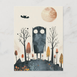 Schattige & Spooky Monster Whimsical Halloween Briefkaart
