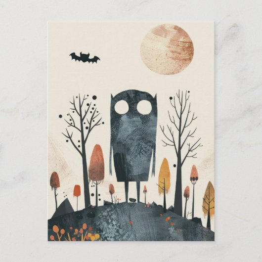 Schattige & Spooky Monster Whimsical Halloween Briefkaart (Voorkant)