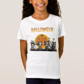 Schattige Spooky Moon Halloween Ghost Kittens T-shirt (Voorkant)