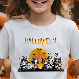 Schattige Spooky Moon Halloween Ghost Kittens T-shirt