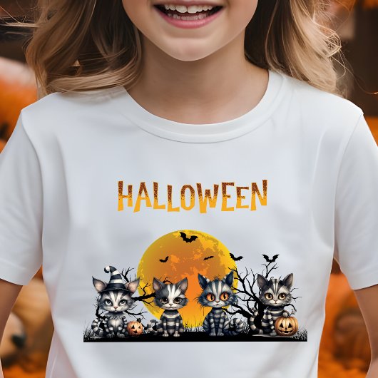 Schattige Spooky Moon Halloween Ghost Kittens T-shirt