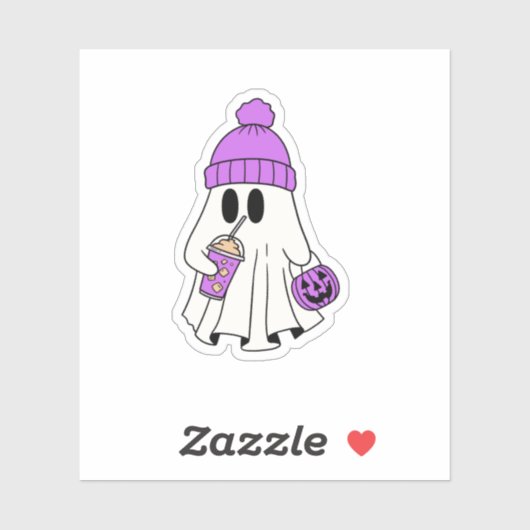 Schattige & Spooky Roze Pet Ghost Halloween Sticker (Vel)