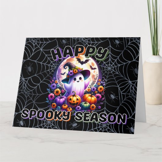 Schattige Spooky Season Wenskaart voor Halloween Bedankkaart (Voorkant)