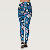 Schattige Spooky Skull and Botten Pattern Leggings (Achterkant)