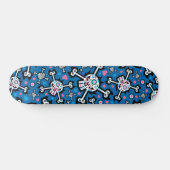 Schattige Spooky Skull and Botten Pattern Persoonlijk Skateboard (Horizontaal)