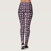 Schattige Spooky Zwart en Roze Halloween Pattern Leggings (Achterkant)
