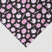 Schattige Spooky Zwart en Roze Halloween Pattern Tissuepapier (Detail)