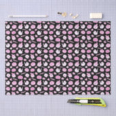 Schattige Spooky Zwart en Roze Halloween Pattern Tissuepapier (Craft)