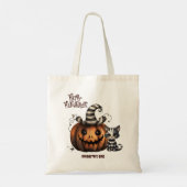 Schattige Spooky zwart-wit Halloween Kitten Tote Bag (Achterkant)