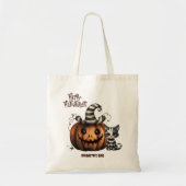 Schattige Spooky zwart-wit Halloween Kitten Tote Bag (Voorkant)
