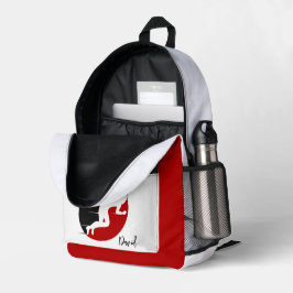 Schattige Sport Man Fitness Atletisch Rood Logo Bedrukte Rugzak