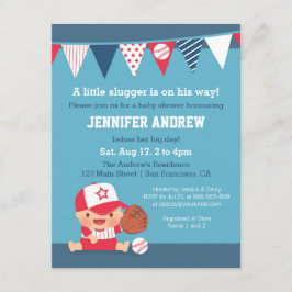 Schattige sportjongen honkbal baby shower uitnodig kaart