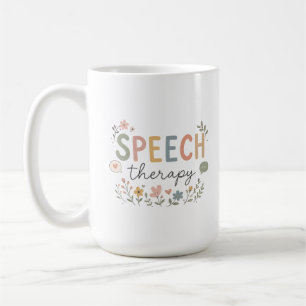 Schattige spraaktherapie bloem SLP spraak taal pat Koffiemok