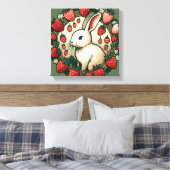 Schattige Spring Bunny Konijn Baby Konijnen Canvas Afdruk (Insitu (Slaapkamer))