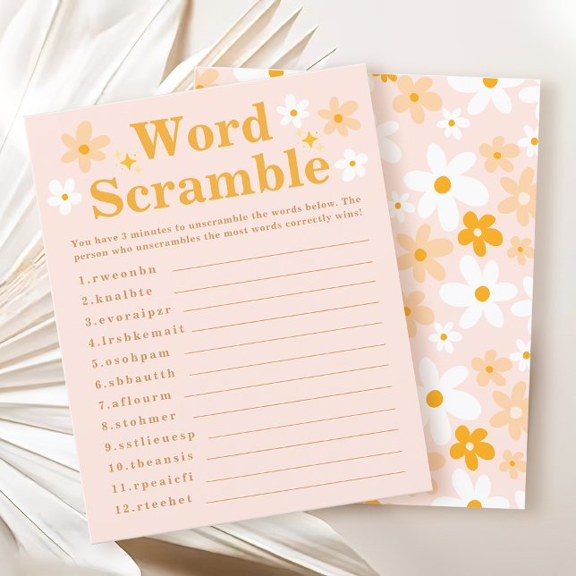 Schattige Spring Daisy Baby shower Word Scramble s (Creator heeft geüpload)
