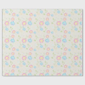 Schattige Spring Flowers ontwerp Cadeaupapier (Vlak)