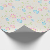 Schattige Spring Flowers ontwerp Cadeaupapier (Hoek)