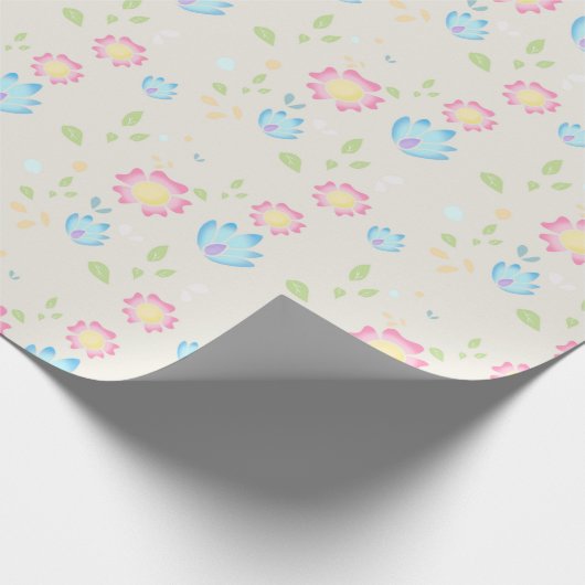 Schattige Spring Flowers ontwerp Cadeaupapier (Hoek)