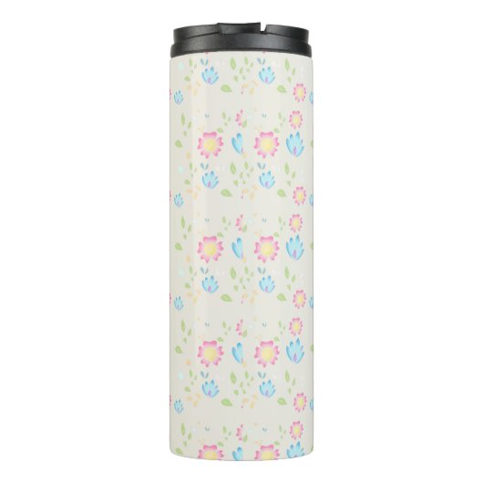 Schattige Spring Flowers ontwerp Thermosbeker (Achterkant)