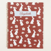 Schattige Spring Rabbit Pattern Planner (Voorkant)