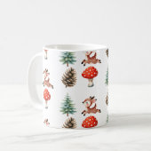 Schattige springen Baby rendier kerstpatroon Koffiemok (Voorkant links)