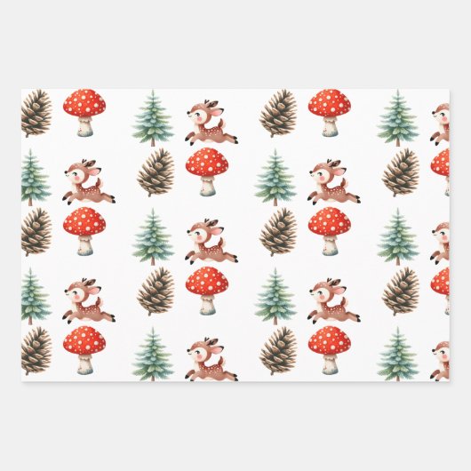 Schattige springen Baby rendier patroon kerst Inpakpapier Vel (Voorkant 2)