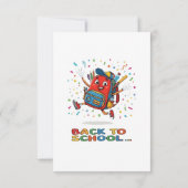 Schattige springende schoolrugzak Terug naar schoo Bedankkaart (Achterkant)