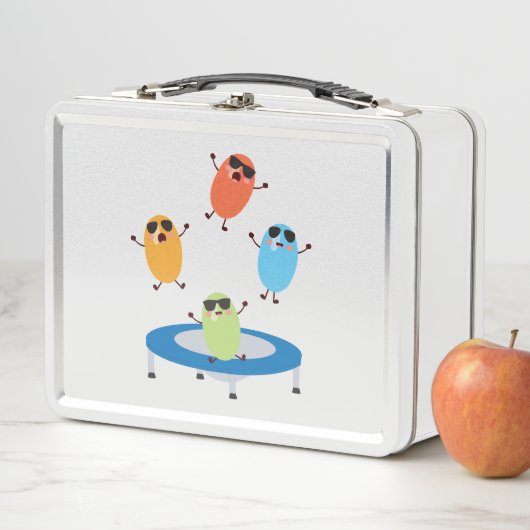 Schattige springende Snoepjes bonen dragen zonnebr (In situ)