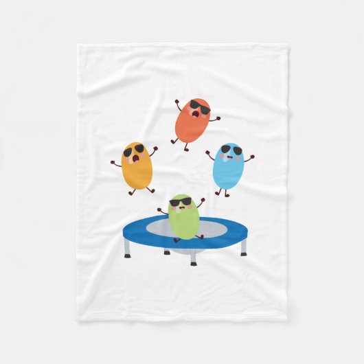 Schattige springende Snoepjes bonen dragen zonnebr Fleece Deken (Voorkant)