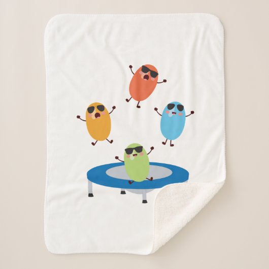 Schattige springende Snoepjes bonen dragen zonnebr Sherpa Deken (Voorkant)