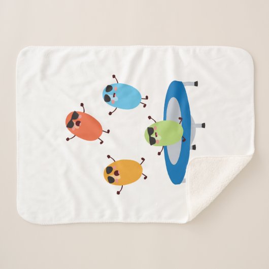 Schattige springende Snoepjes bonen dragen zonnebr Sherpa Deken (Voorkant (horizontaal))