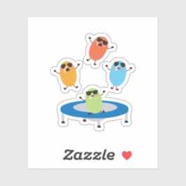 Schattige springende Snoepjes bonen dragen zonnebr Sticker