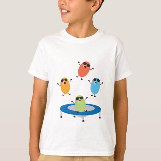 Schattige springende Snoepjes bonen dragen zonnebr T-shirt (Voorkant)