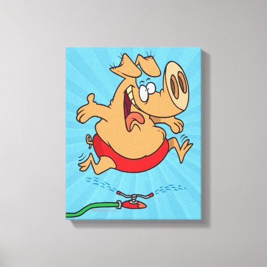 schattige sprinklervarken canvas afdruk (Voorkant)