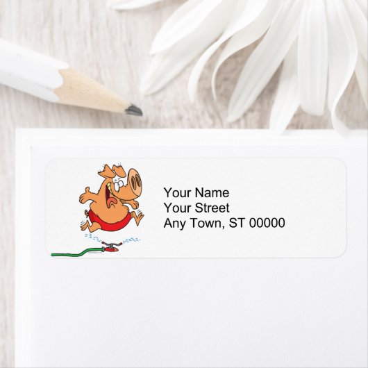 schattige sprinklervarken etiket (Insitu)