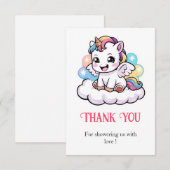 Schattige Sprookje Eenhoorn Baby shower Bedankkaart (Voorkant / Achterkant)