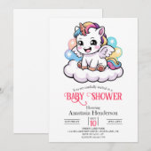 Schattige Sprookje Eenhoorn Baby shower Kaart (Voorkant / Achterkant)