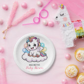 Schattige Sprookje Eenhoorn Baby shower Papieren Bordje (Feest)
