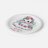 Schattige Sprookje Eenhoorn Baby shower Papieren Bordje (Gekanteld)