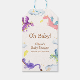 Schattige sprookjesachtige magische draak Baby sho Cadeaulabel