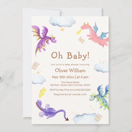 Schattige sprookjesachtige magische draak Baby sho Kaart (Voorkant)