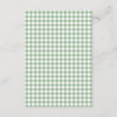 Schattige Sprookjesdier Gingham Baby shower Informatiekaartje (Achterkant)