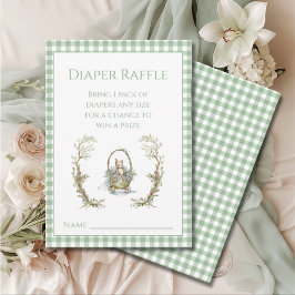 Schattige Sprookjesdier Gingham Baby shower Informatiekaartje