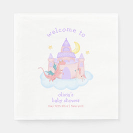Schattige Sprookjesdraak Eenhoorn Baby shower Welk Servet