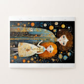 Schattige sprookjesfiguren in een fantasiewereld legpuzzel (Horizontaal)