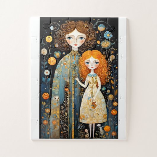 Schattige sprookjesfiguren in een fantasiewereld legpuzzel (Verticaal)