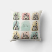 Schattige Sprookjeskasteel Doodles Kussen (Achterkant)